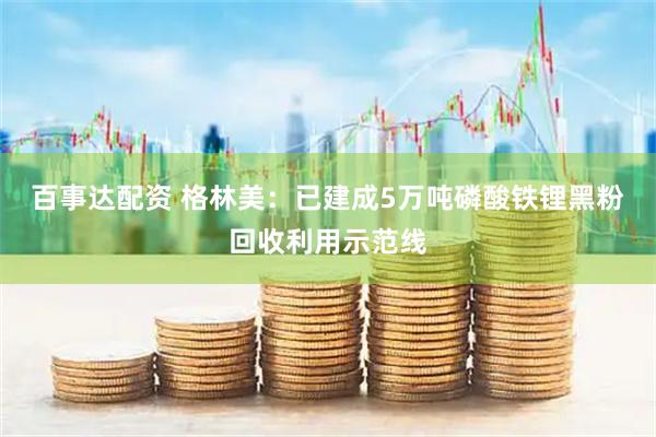 百事达配资 格林美：已建成5万吨磷酸铁锂黑粉回收利用示范线
